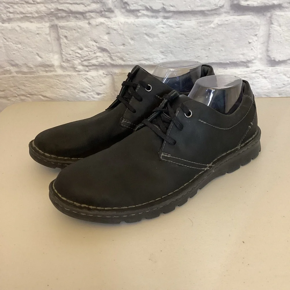 Clarks 11W Men’s Oxfords Lace Up Classic Black Comfort Shoes Wide Casual Work